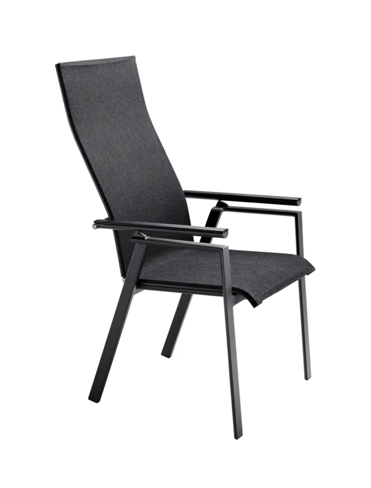 Gartenstuhl SOLPURI �Soul Verstellsessel coal� Aluminiumgestell, Armlehnen black